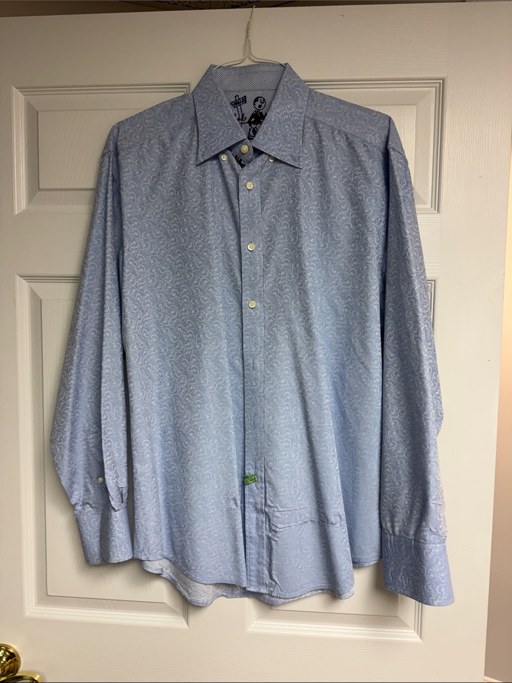 Robert Graham Money Bags Light Blue Button-Up Dress Shirt